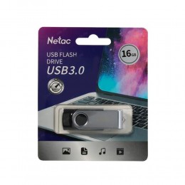 Флеш-накопитель 16Gb Netac U505, USB 3.0, пластик, серебряный, чёрная вставка