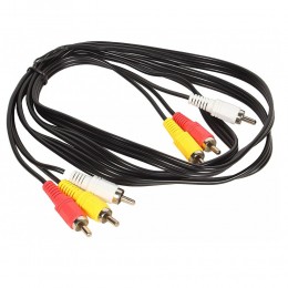 Кабель 3xRCA(m) - 3xRCA(m) VCOM VAV7150, 1.5м, цвет: чёрный