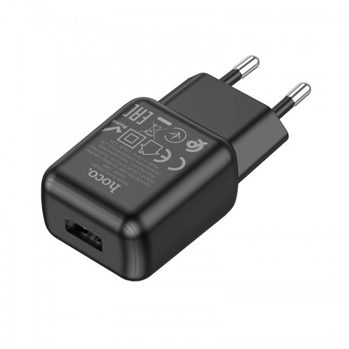 Блок питания сетевой 1 USB HOCO C96A, 2100mA, цвет: чёрный