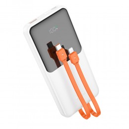 Аккумулятор внешний HOCO J119, Sharp charger, 10000mAh, PD20W, кабель 8 pin, Type-C, цвет: белый