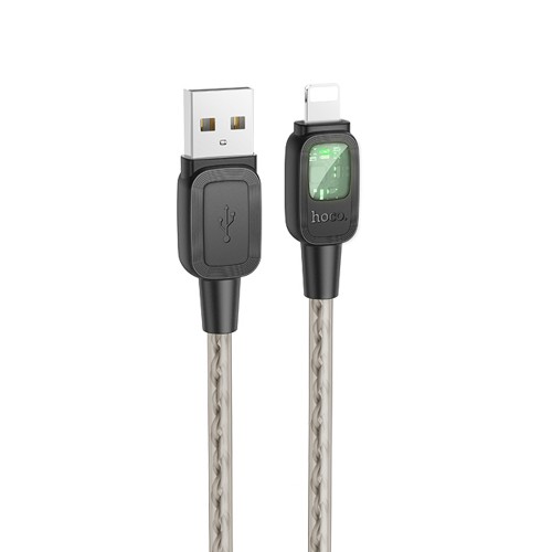 Кабель USB - 8 pin HOCO U124 STONE, 1.2м, 2.4A, цвет: чёрный