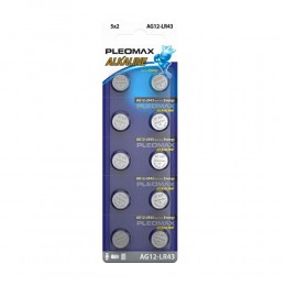 Батарейка Samsung Pleomax AG12 (386) LR1142, LR43-10BL Button Cell, (10/100/1000/70000), (арт.Б0061013)