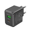 Блок питания сетевой 1 USB, Type-C HOCO CS14A, Ocean, 20Вт, PD, QC, FCP, AFC, цвет: чёрный