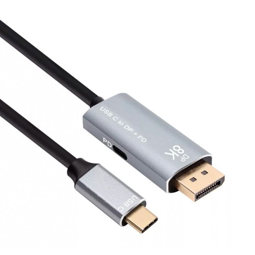 Кабель Type-C(m) - DisplayPort(m) VCOM CU480MCPD, 1.8м, 8K, 60Гц, PD 100Вт, цвет: чёрный