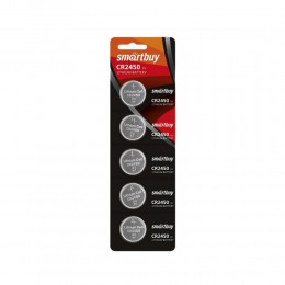 Батарейка SmartBuy CR2450-5BL, 3В, (5/100), (арт.SBBL-2450-5B)

