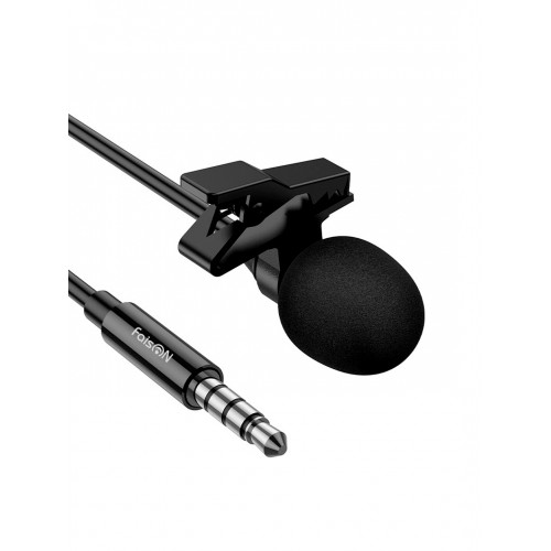 Микрофон петличный FaisON, Mic-1, Say, кабель Jack 3.5mm(m), 1.3м, цвет: чёрный