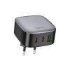 Блок питания сетевой 2 Type-C, USB HOCO CS33A, Amanecer, 30Вт, PD, QC 3.0, FCP, AFC, цвет: чёрный