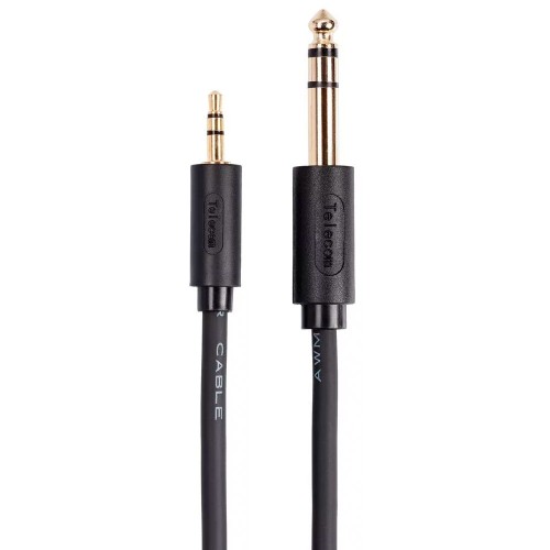 Кабель Jack 3,5mm(m) - Jack 6,35mm(m) TELECOM TAV6165, 1.5м, цвет: чёрный