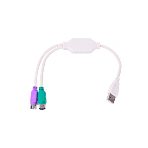 Кабель USB 2.0 - 2xPS/2 TELECOM TUS7057, 0.5м, цвет: белый