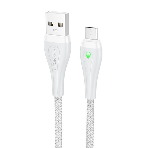 Кабель USB - микро USB Borofone BX100 Advantage, 1.0м, 2.4A, цвет: серый