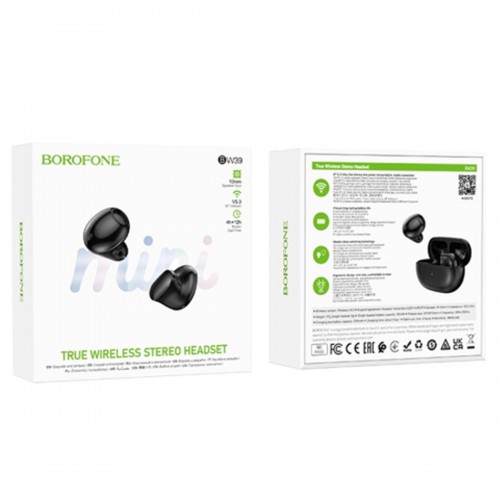 Наушники внутриканальные Borofone BW39, Enjoy, Bluetooth, TWS, цвет: чёрный