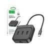 USB-концентратор HOCO HB35, EasyLink, 4 гнезда, 3xUSB 2.0, RJ45, кабель Type-C 0.2м, цвет: черный