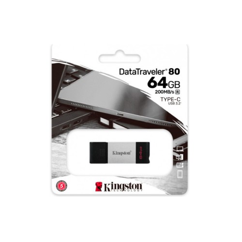 Флеш-накопитель 64Gb Kingston DataTraveler 80 DT80, USB 3.0, OTG, Type-C