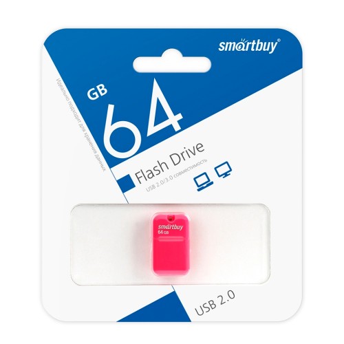 Флеш-накопитель 64Gb SmartBuy ART, USB 2.0, пластик, розовый