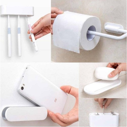 Набор для ванной XIAOMI, Happy Life Bathroom Tools, пластик, цвет: белый, 7 шт/уп (арт.HLWYWJT02)