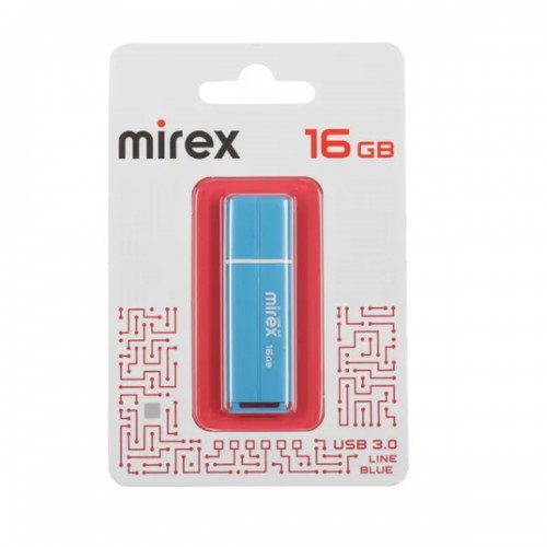 Флеш-накопитель 16Gb Mirex LINE, USB 3.0, пластик, синий