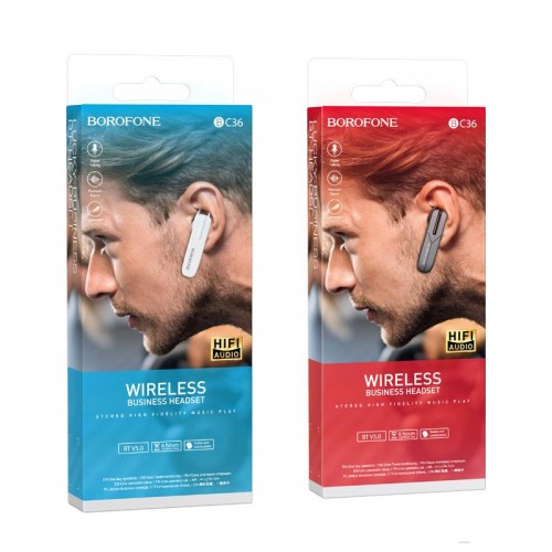 Гарнитура bluetooth Borofone, BC36, Lucky Business, bluetooth 5.0, цвет: чёрный