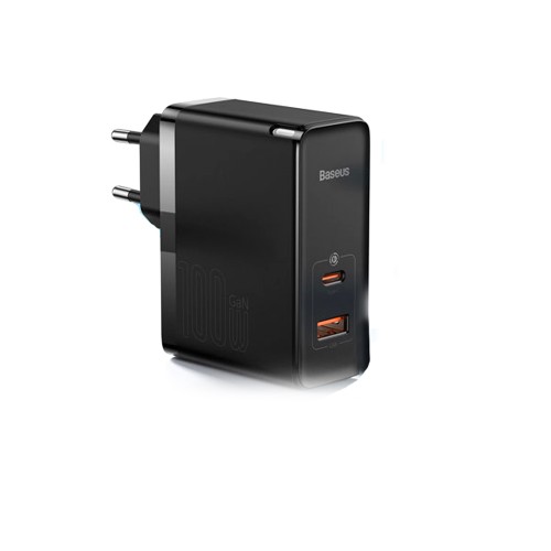 Блок питания Baseus CCGAN100E5, 1 USB, Type-C, 5000mA, чёрный
