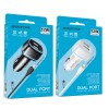 Блок питания автомобильный Borofone BZ14, 2 USB, 2400mA, белый
