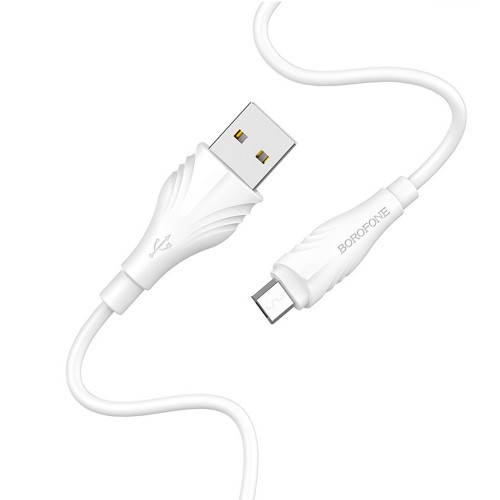 Кабель USB - микро USB Borofone BX18 Optimal, 3.0м, 2.4A, цвет: белый