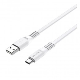 Кабель USB - Type-C Borofone BX23 Wide power, 1.2м, 3.0A, цвет: белый