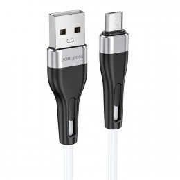 Кабель USB - микро USB Borofone BX46 Rush, 1.0м, 2.4A, цвет: белый