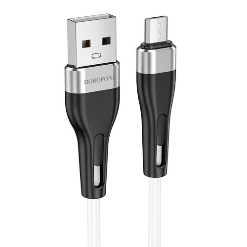 Кабель USB - микро USB Borofone BX46 Rush, 1.0м, 2.4A, цвет: белый