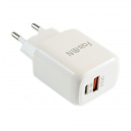 Блок питания сетевой 1 USB, Type-C FaisON C-16, Core, 3000mA, QC3.0, FCP, SCP, AFC, PD3.0, цвет: белый