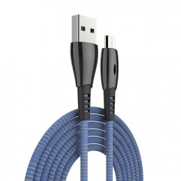 Кабель USB - микро USB Celebrat CB-12M, 1.0м, 3.0A, цвет: синий