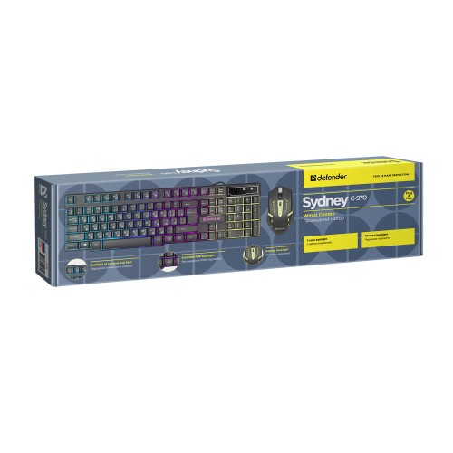 Клавиатура и мышь Defender Sydney C-970, черный, 1200 DPI

