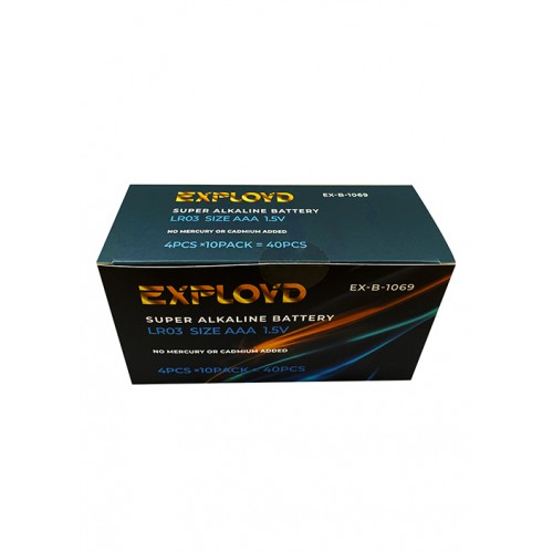 Батарейка AAA Exployd LR03-4BL Super Alkaline, 1.5B, (4/40/400), (арт.EX-B-1069)