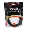 Кабель Jack 3,5mm(m) - 2xRCA(m) VCOM VAV7183, 5.0м, цвет: чёрный