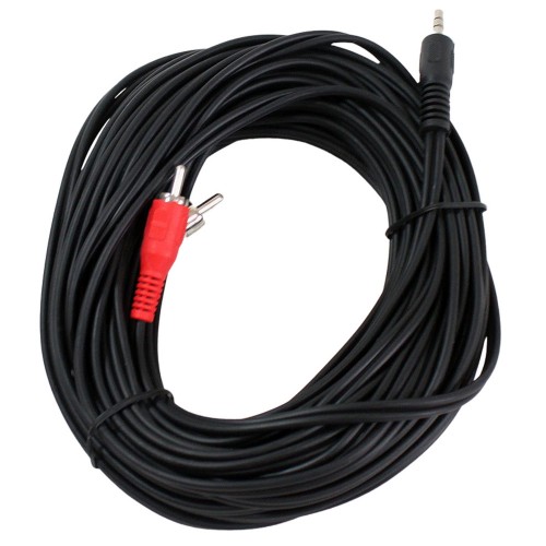 Кабель Jack 3,5mm(m) - 2xRCA(m) VCOM VAV7183, 5.0м, цвет: чёрный