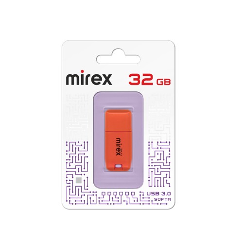 Флеш-накопитель 32Gb Mirex SOFTA, USB 3.0, пластик, оранжевый