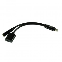 Переходник 8 pin(m) - Jack 3,5mm(f), 8 pin(f) без бренда GL026 , цвет: чёрный
