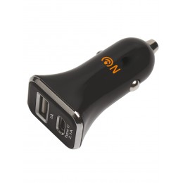 Блок питания автомобильный 1 USB, 1 Type-C FaisON A-42, Pair, 1000mA, 2100mA, цвет: чёрный
