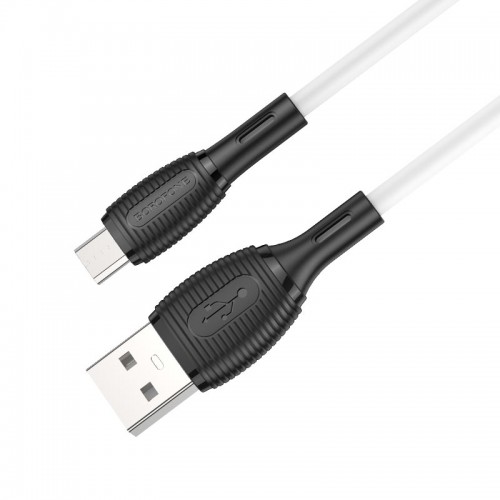 Кабель USB - микро USB Borofone BX86, 1.0м, 2.4A, белый

