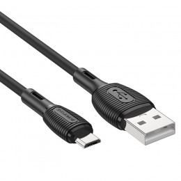 Кабель USB - микро USB Borofone BX86, 1.0м, 2.4A, цвет: чёрный
