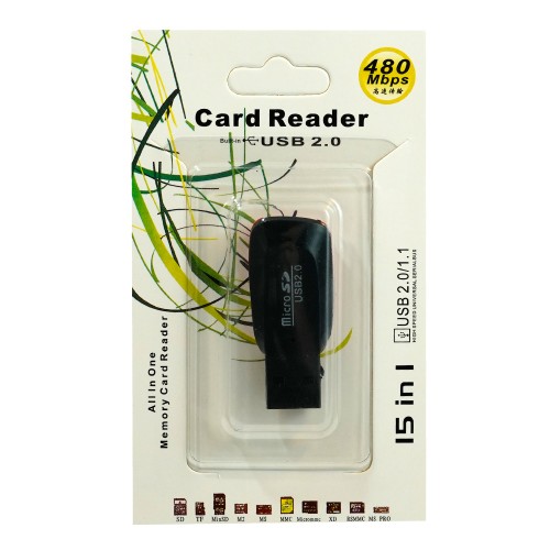 Кардридер microSD USB 2.0, красный, пластик, 025
