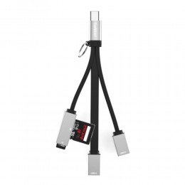 USB-концентратор Earldom ET-HUB18C, 4 гнезда, USB 3.0, Type-C, USB 2.0, TF/SD карта, цвет: чёрный
