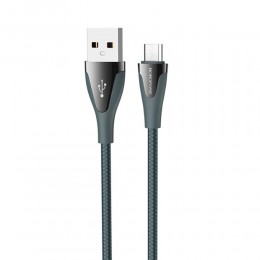 Кабель USB - микро USB Borofone BU20 Advantageous, 1.2м, круглый, 2.4A, нейлон, цвет: зелёный