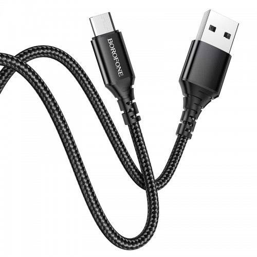 Кабель USB - микро USB Borofone BX54 Ultra bright, 1.0м, 2.4A, цвет: черный