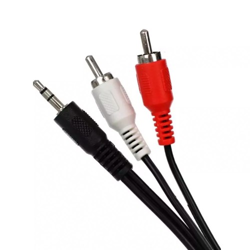 Кабель Jack 3,5mm(m) - 2xRCA(m) VCOM VAV7183, 1.8м, цвет: чёрный