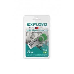 Флеш-накопитель 8Gb Exployd 530, USB 2.0, пластик, зелёный