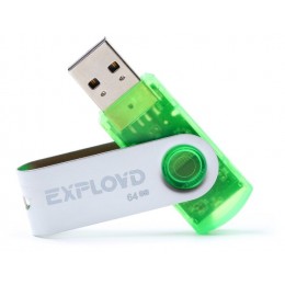 Флеш-накопитель 64Gb Exployd 530, USB 2.0, пластик, зелёный