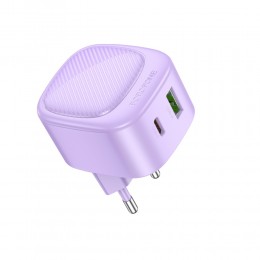 Блок питания сетевой USB, Type-C Borofone BAS22A, Fortune, PD20W, QC3.0, кабель Type-C, Type-C, 1.0м, цвет: фиолетовый