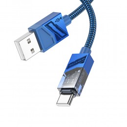 Кабель Type-C - USB Borofone BU42 Octavia, 1.2м, 3,0А, цвет: синий