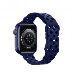 Ремешок для умных часов APPLE Watch 42/44/45/49mm HOCO, WA09 Flexible, силикон, цвет: тёмный, синий