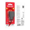 Блок питания сетевой 1 USB Borofone BAS11A, Erudite, 5V/2.1A, 18Вт, цвет: чёрный