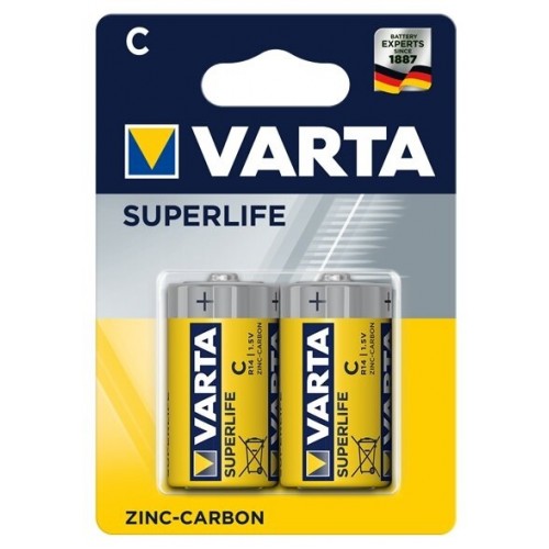 Батарейка C Varta R14-2BL, Super Life, (2/24/120)